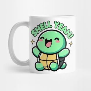 Shell Yeah Cute Turtle Lover Pun Funny Mug